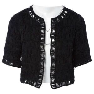 Diane Von Furstenberg Black Crochet Cardigan